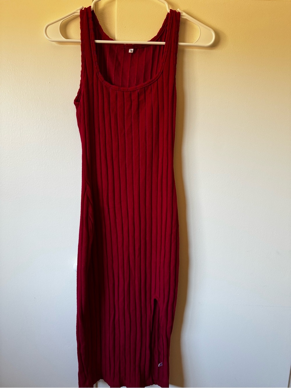 Women’s Red Sweater Tank Midi Dress